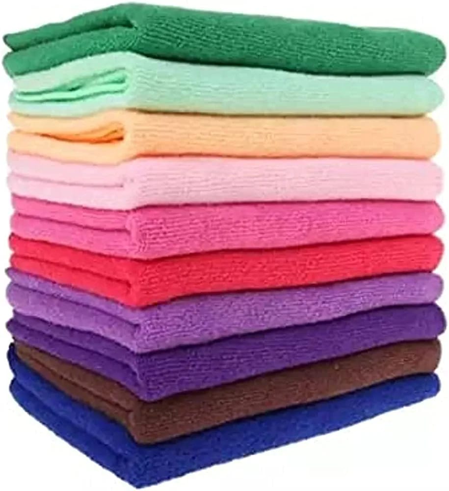Multicolored Microfiber Face & Hand Towels Pack