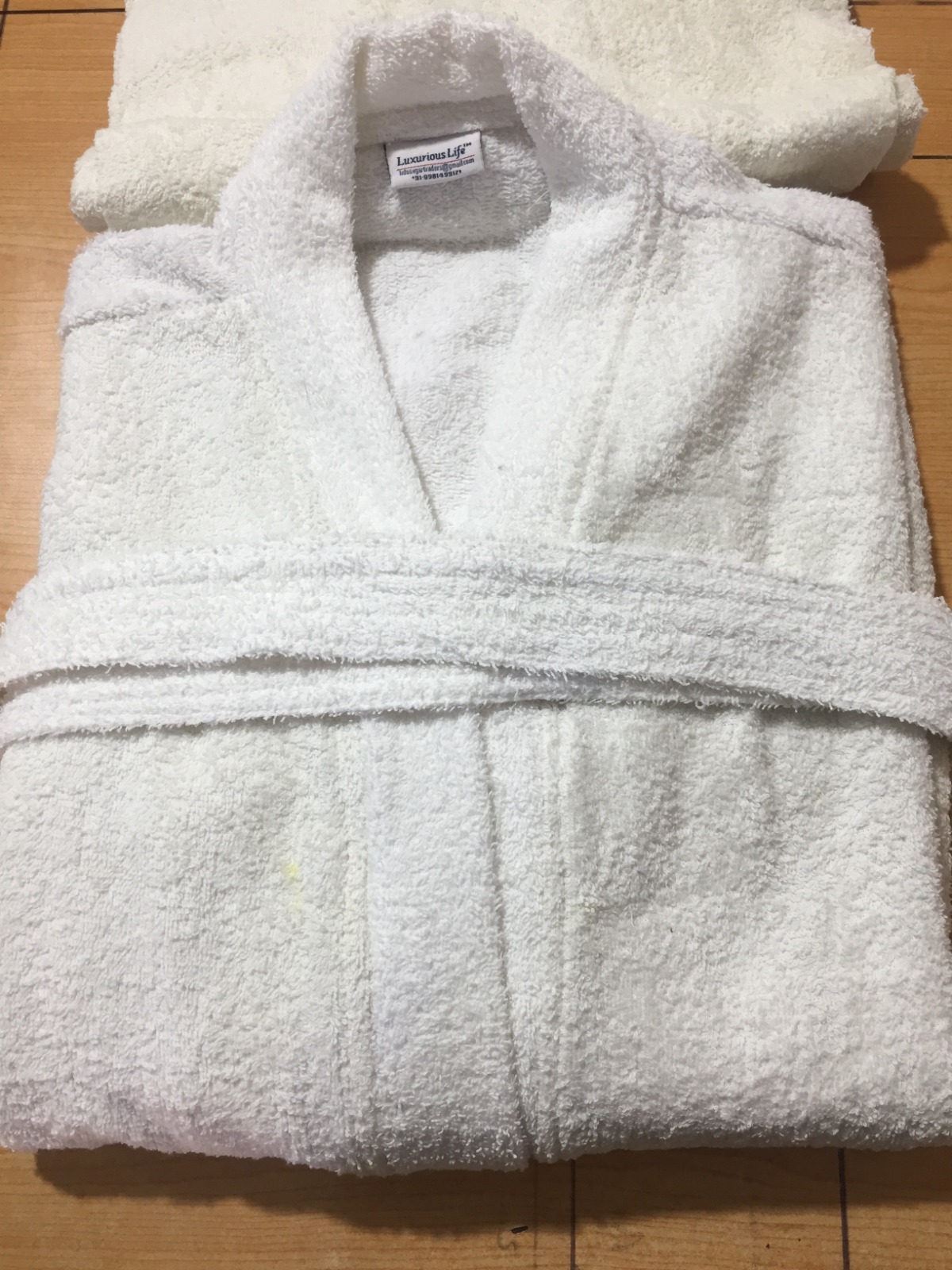 Luxury Terry Hotel Bathrobe Folded