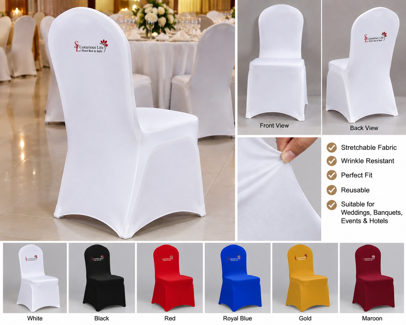 Banquet Chair Covers Colors & Features